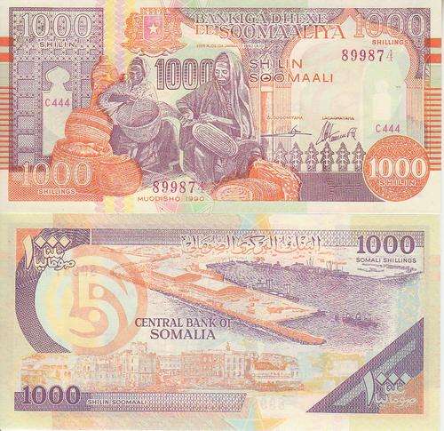SOMALIA 1000 SHILLINGS 1990 P37 UNC