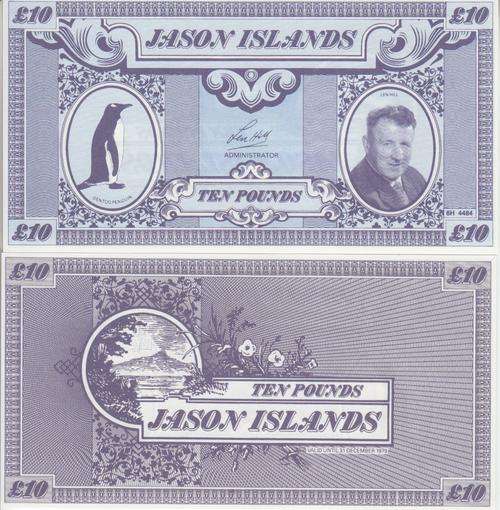 JASON ISLANDS 10 POUNDS 1979 UNC