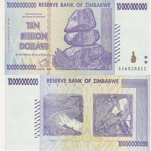ZIMBABWE $10 Billion 2008 P-85 UNC AA