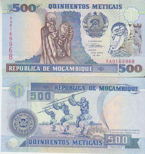 MOZAMBIQUE 500 METICAIS 1991 P 134 UNC
