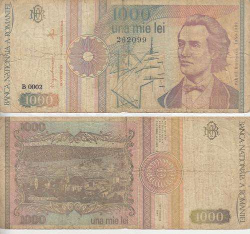 Romania 1000 Lei 1991 P101A F