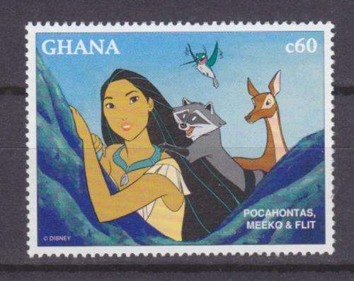DISNEY STAMP - CHARACTER: POCAHONTAS - GHANA MNH