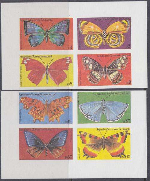 2 BEAUTIFUL THEMATIC IMPERF MINISHEETS - BUTTERFLIES - EQUATORIAL GUINEA