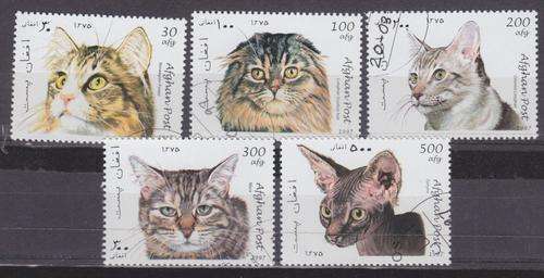 5 BEAUTIFUL THEMATIC STAMPS - CATS - AFGHANISTAN