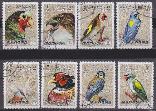 8 BEAUTIFUL THEMATIC STAMPS - BIRDS - MANAMA(BAHRAIN)