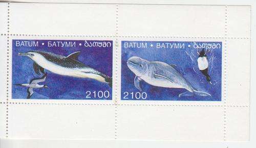 MINIATURE SHEET - DOLPHINS AND WHALES - RUSSIAN STATE BATUM