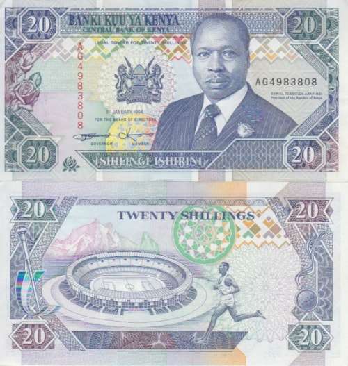 KENYA 20 SHILLINGS 1994 P316 A-UNC