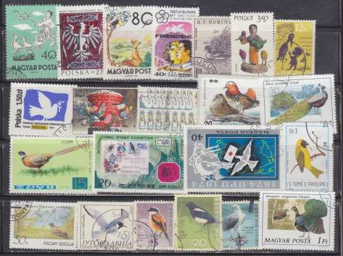 100 BEAUTIFUL THEMATIC STAMPS - BIRDS & RELATED STAMPS - WORLDWIDE