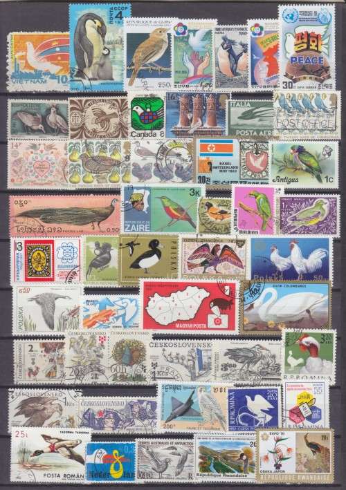 100 BEAUTIFUL THEMATIC STAMPS - BIRDS & RELATED STAMPS - WORLDWIDE