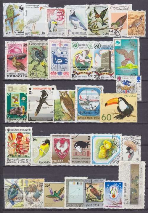 100 BEAUTIFUL THEMATIC STAMPS - BIRDS & RELATED STAMPS - WORLDWIDE