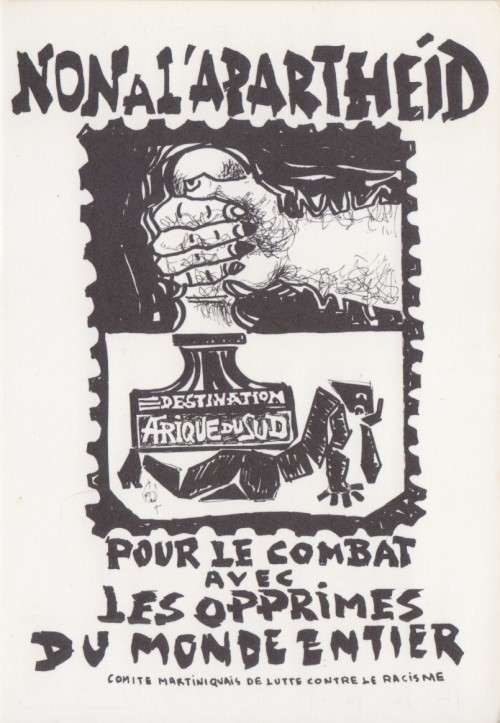 FRENCH ANTI-APARTHEID POSTCARD  - ADDRESS TO PRES.P.W.BOTHA