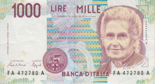ITALY 1000 LIRE P114a 1990 VF