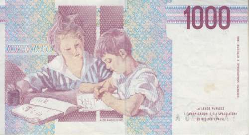 ITALY 1000 LIRE P114a 1990 VF