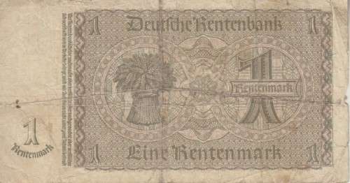GERMANY 1 RENTENMARK 1937 P173b VG