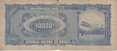 BRAZIL 10 CRUZEIROS NOVOS ON 10,000 CRUZERIOUS 1966-67 P189 F