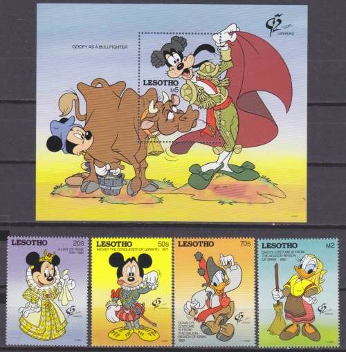 LESOTHO  - DISNEY - CHRISTMAS 1982 - STAMPS & SHEET - MINT
