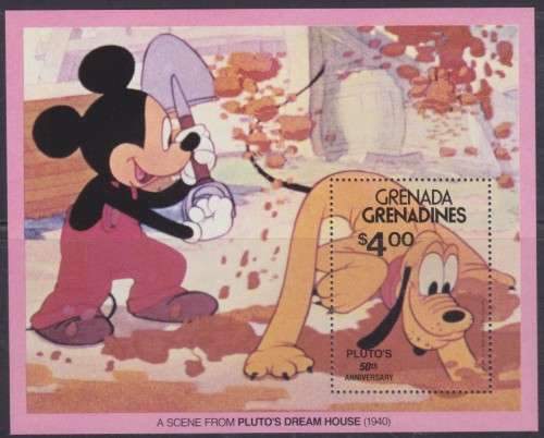 GRENADA GRENADINES- DISNEY - MICKEY & PLUTO - MINT SHEET