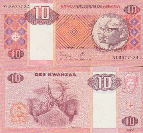 ANGOLA 10 KWANZAS 1999 P 145 UNC