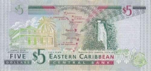 EAST CARIBBEAN STATES - 5 DOLLARS 2008 P47 UNC