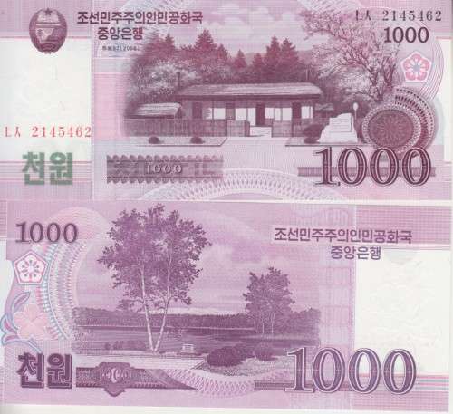 NORTH KOREA 1000 WON 2008  PNEW  UNC