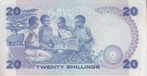 KENYA 20 SHILLINGS 1985 P21d XF