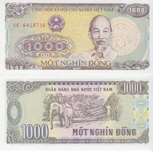 VIETNAM 1000 DONG 1988 P106a UNC