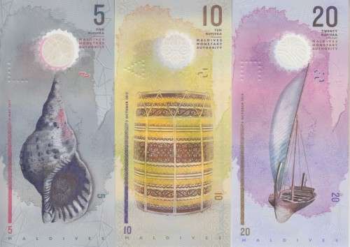 MALDIVES SET 3 UNC 5 10 20 RUFIYAA 2016 / 2017 POLYMER P NEW UNC