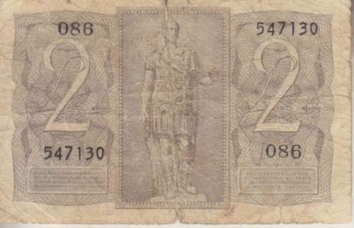 ITALY 2 LIRE 1939 P27 VG