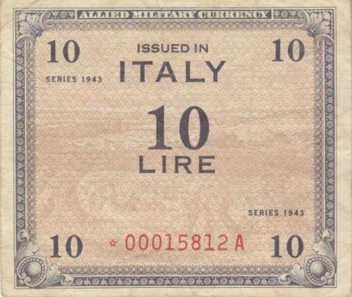ITALY 10 LIRE 1943 M13 F - ALLIED MILITARY CURRENCY
