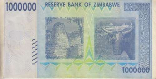 ZIMBABWE 1 MILLION DOLLARS P-77 2008 VF