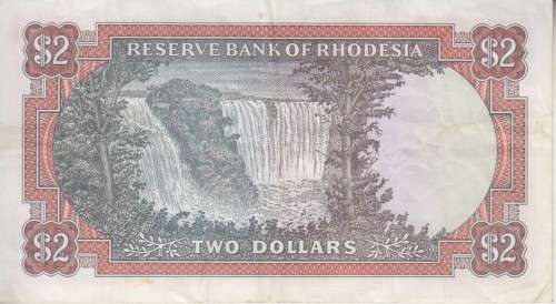 RHODESIA $2 - 2 DOLLAR - 4 JANUARY 1972 - P31a VF