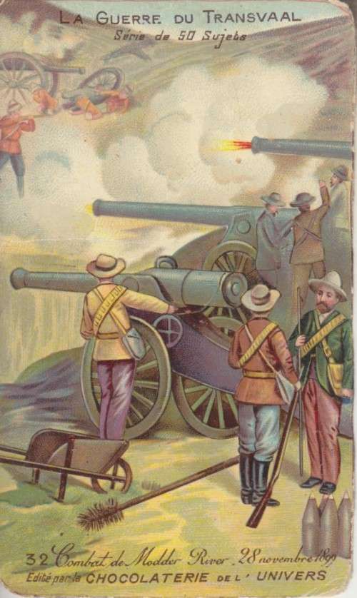 BOER WAR CHROMO - BATTLE OF MODDERRIVER 28 NOVEMBER 1899 - UNIVERSAL CHOCOLATES