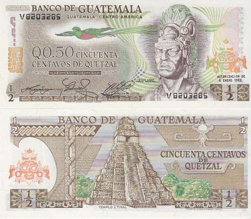 Guatemala 0.5 Quetzal 1982 P.58c UNC