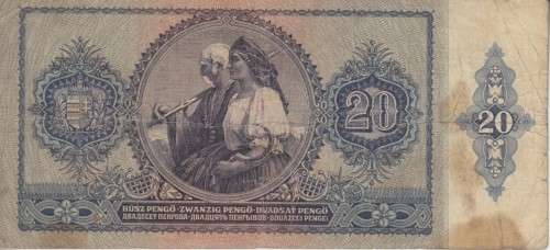 HUNGARY 20 PENGO 1941 P109 VG