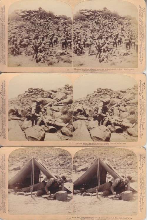 BOER WAR - 74 STEREOSCOPIC PHOTOS IN ORIGINAL BOX - TITLED: FOR EMPIRE, QUEEN & FLAG 1900. HISTORIC!