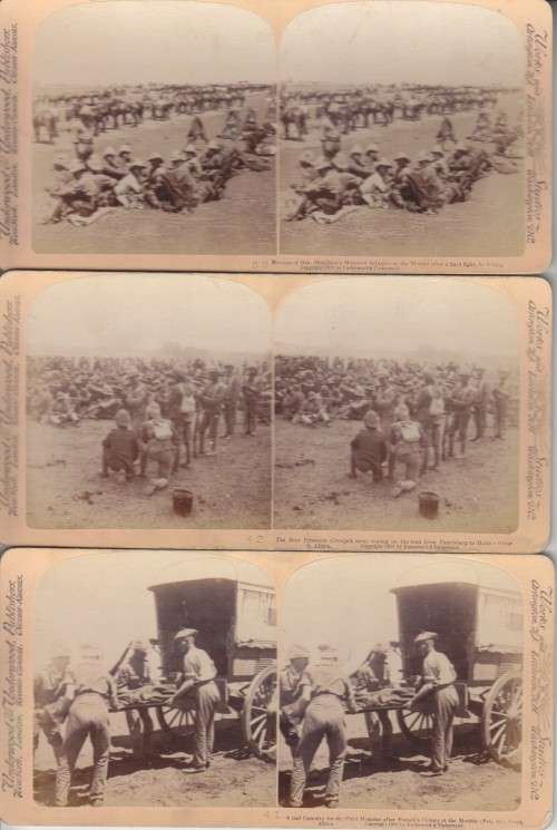 BOER WAR - 74 STEREOSCOPIC PHOTOS IN ORIGINAL BOX - TITLED: FOR EMPIRE, QUEEN & FLAG 1900. HISTORIC!