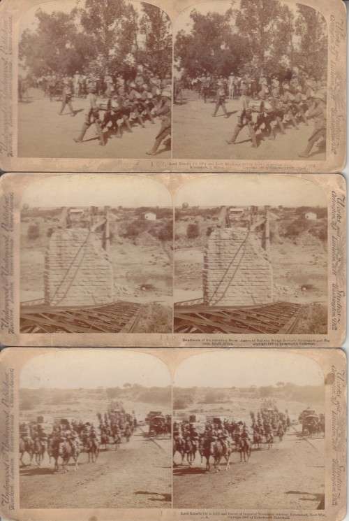 BOER WAR - 74 STEREOSCOPIC PHOTOS IN ORIGINAL BOX - TITLED: FOR EMPIRE, QUEEN & FLAG 1900. HISTORIC!