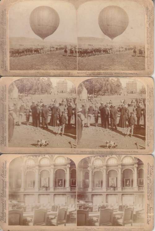 BOER WAR - 74 STEREOSCOPIC PHOTOS IN ORIGINAL BOX - TITLED: FOR EMPIRE, QUEEN & FLAG 1900. HISTORIC!