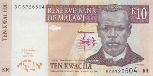 MALAWI 10 KWACHA 2004 P 43 UNC