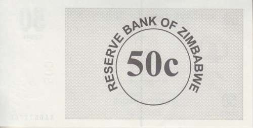 ZIMBABWE 50 FIFTY CENTS - 2006 - BEARER'S CHEQUE - P36 UNC
