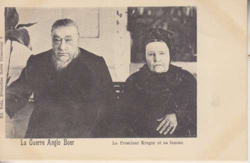BOER WAR POSTCARD - PRESIDENT PAUL KRUGER AND HIS WIFE - LA GUERRE ANGLO BOER