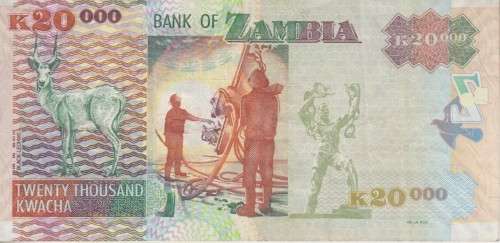 ZAMBIA 20000 KWACHA 2003 P 47 VF