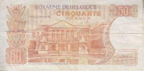 BELGIUM 50 FRANCS 1966  P139 VF