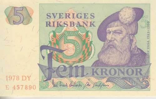 SWEDEN 5 KRONOR 1978 P51c UNC