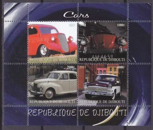 MINISHEET - VINTAGE CARS SERIES - DJIBOUTI 2011