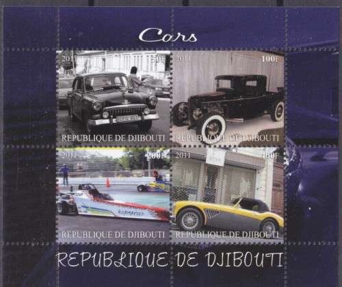MINISHEET - VINTAGE CARS SERIES - DJIBOUTI 2011