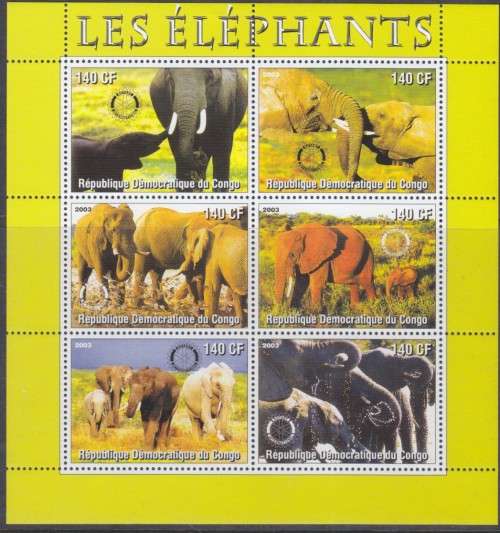 MINISHEET - ELEPHANTS - CONGO DRC - 2003