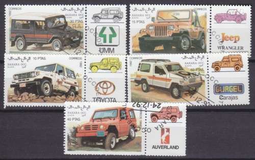 5 BEAUTIFUL THEMATIC STAMPS - 4X4 VEHICLES - CARS - SAHARA