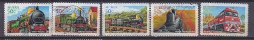 6 BEAUTIFUL THEMATIC STAMPS - TRAINS/STEAM LOCOMOTIVES - AUSTRALIA
