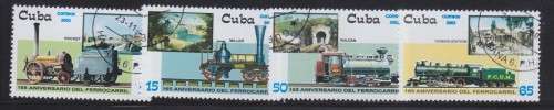 4 BEAUTIFUL THEMATIC STAMPS - TRAINS - CUBA